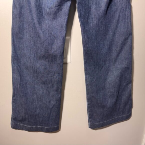 Love Moschino Blue Wide Leg Jeans Size 28 Hemmed Heart Pockets - Picture 7 of 12